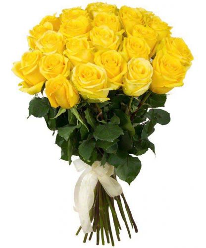 Купить с доставкой 21 желтую розу по Прибрежному
